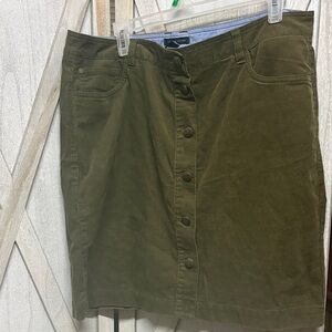 Tommy Hilfiger Olive Green Button-Down Mini Skirt